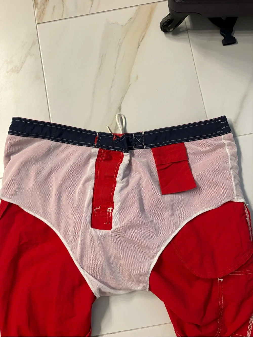 Ralph Lauren Red Men's Swim Trunks with Cargo Pocket